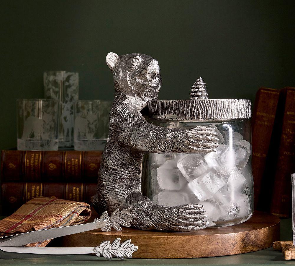 Pottery Barn Fantastical Forest Ice Bucket & Tongs