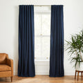 Faux Silk Moire Curtain - Midnight