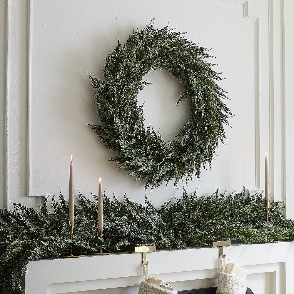 Faux Subtle Glitter Wreath & Garland