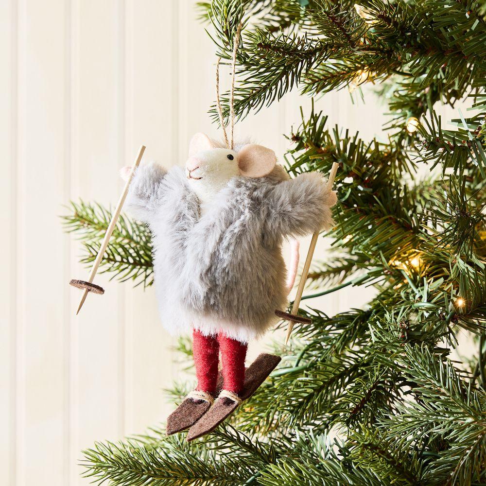 Felt Skier Mouse Bauble