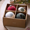 Festive Glass Ball Baubles (Set of 4)