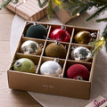 Festive Glass Ball Baubles (Set of 9)