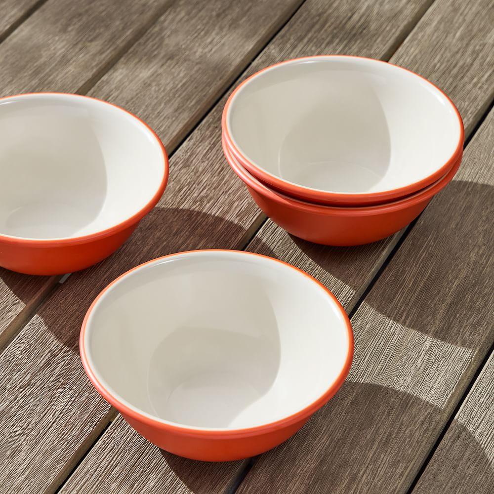 Flared Pop-Tone Melamine Cereal Bowls (Set of 4)