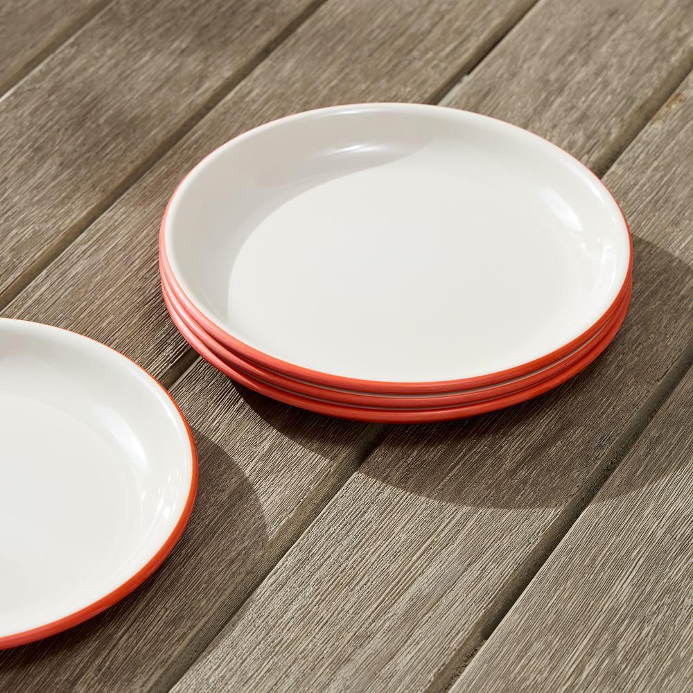 Flared Pop-Tone Melamine Salad Plates (Set of 4)