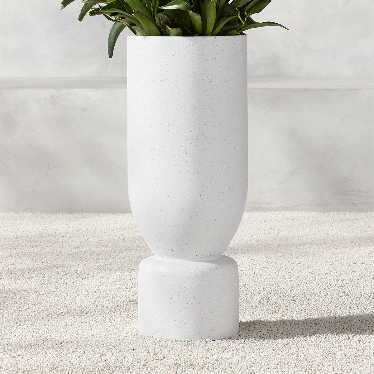 Flatform Round White Cement Indoor/Outdoor Planter Set of 3