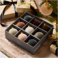 Flocked Ball Baubles (Set of 9)