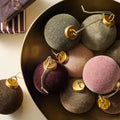 Medium Flocked Ball Baubles (Set of 9) – Warm Tones
