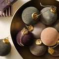 Flocked Ball Ornaments (Set of 9) – Cool Tones