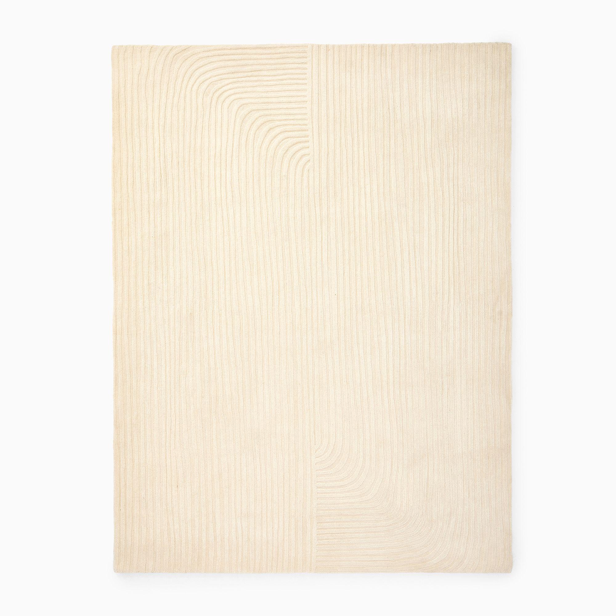 Flowing Lines Carved Wool Rug