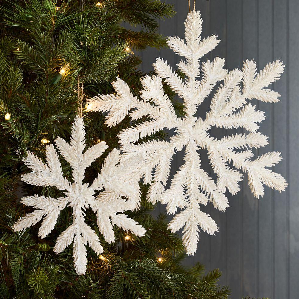 Fluffy Glitter Snowflake Bauble