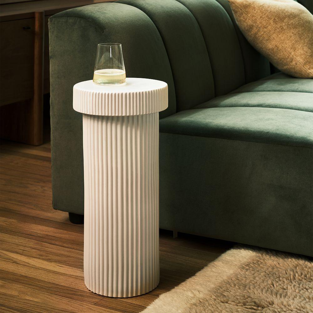 Fluted Indoor/Outdoor Garden Drink Side Table
