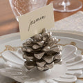 Forest Shine Metal Pine Cone Placecard Holders