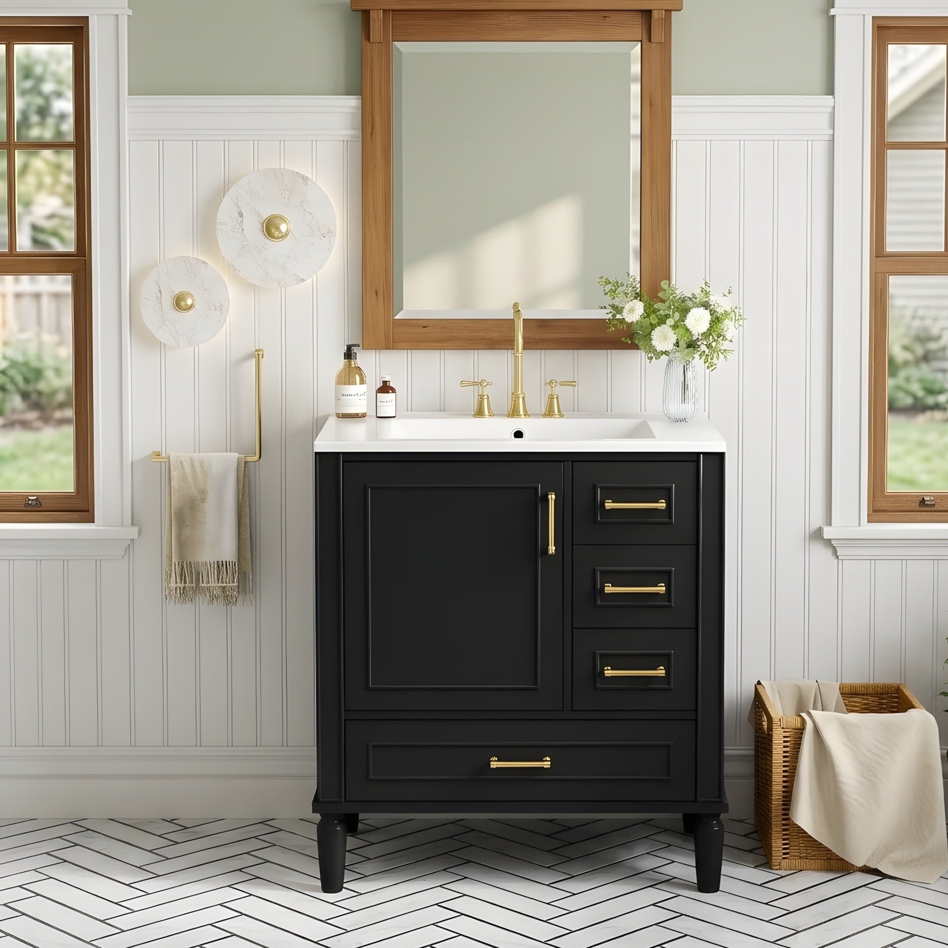 Freestanding Bathroom Vanity With Three Drawers Ideal For Small Bathrooms