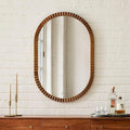 Frida Fluted Wood Wall Mirror