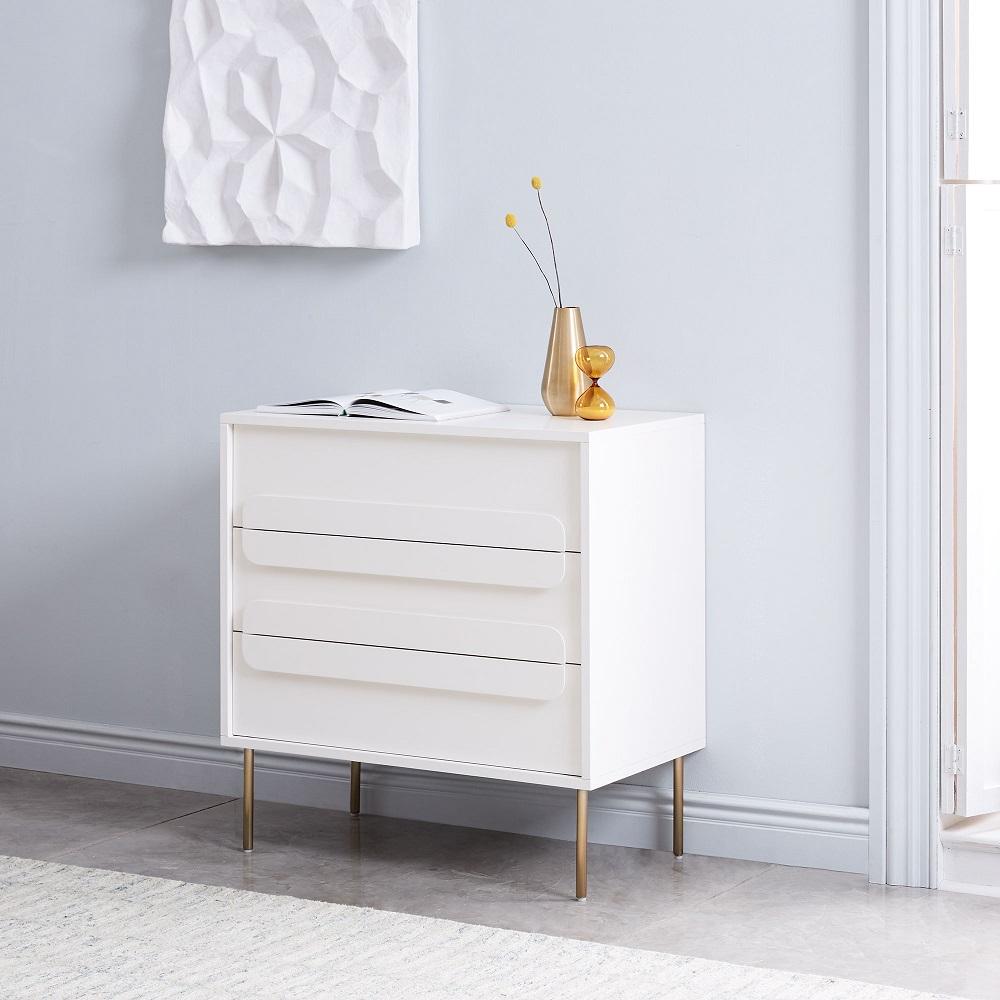 Gemini 3-Drawer Chest - White Lacquer