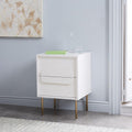 Gemini Bedside Table - White Lacquer
