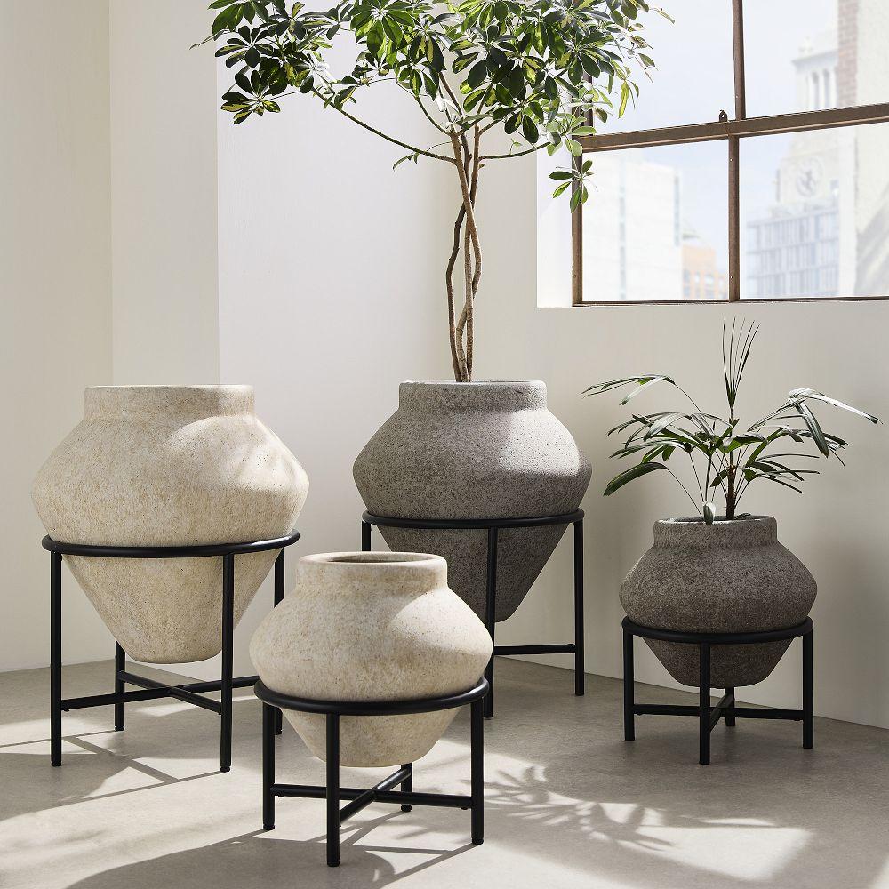 Geometric Urn Planter w/ Stand