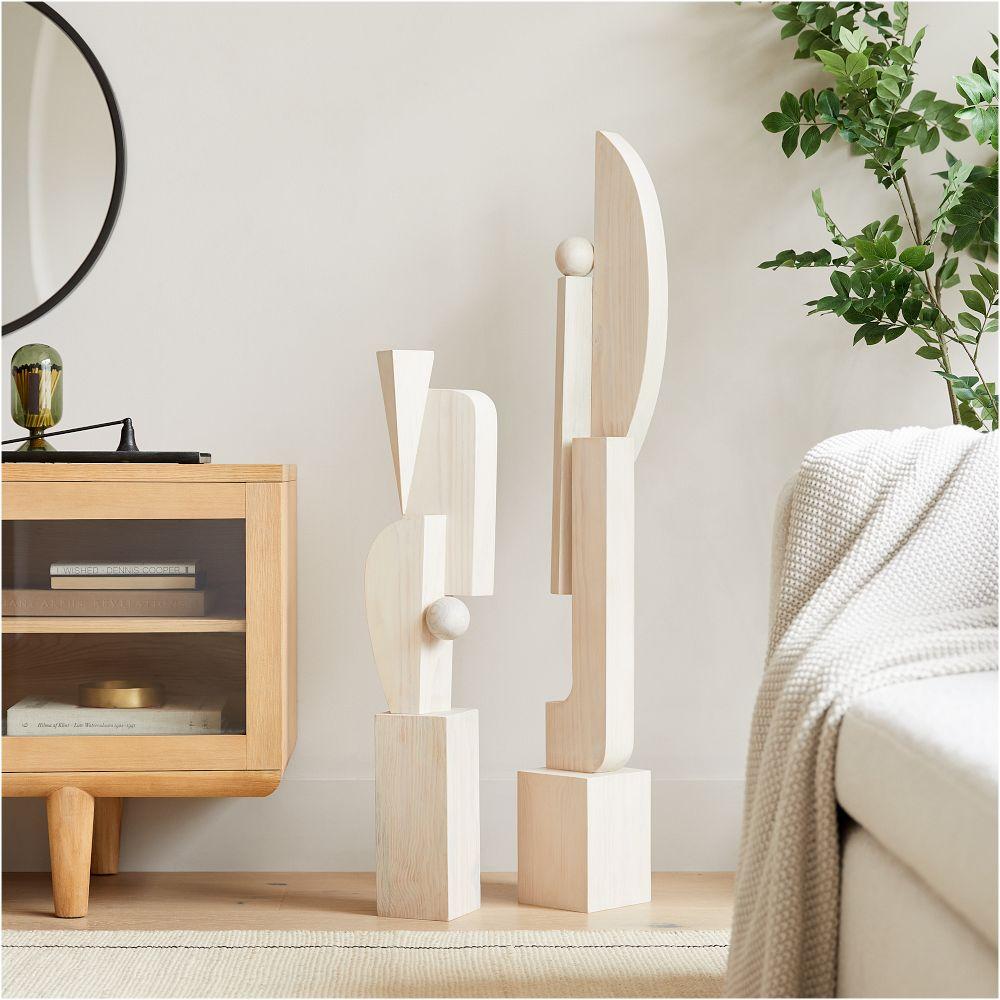 Geometric Wood Floor Sculptures