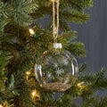 Glass Ball w/ Snowflakes Bauble
