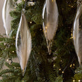 Glass Feather Long Baubles (Set of 4)