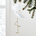 Glass Feathered Crane Bauble