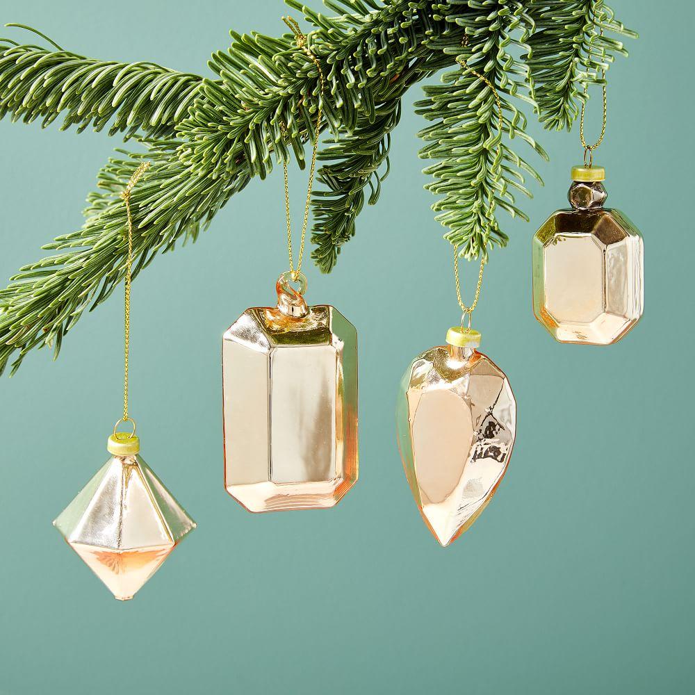 Glass Gem Baubles (Set of 4)