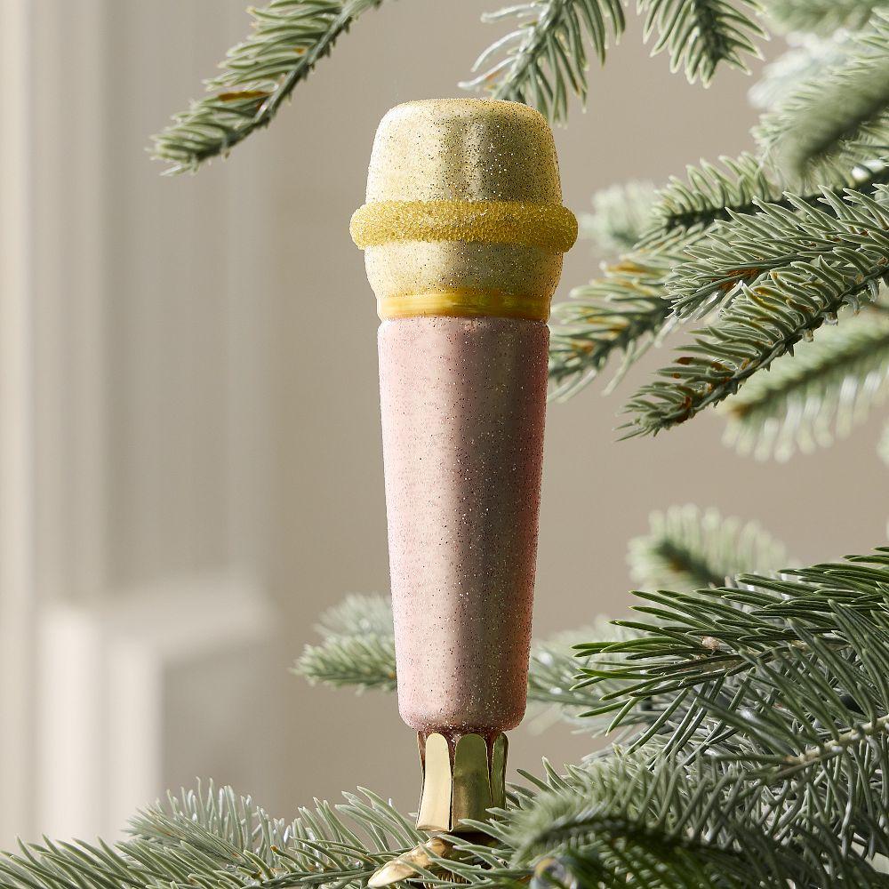 Glass Microphone Clip-On Bauble