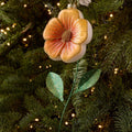 Glass Orange Hibiscus Bauble