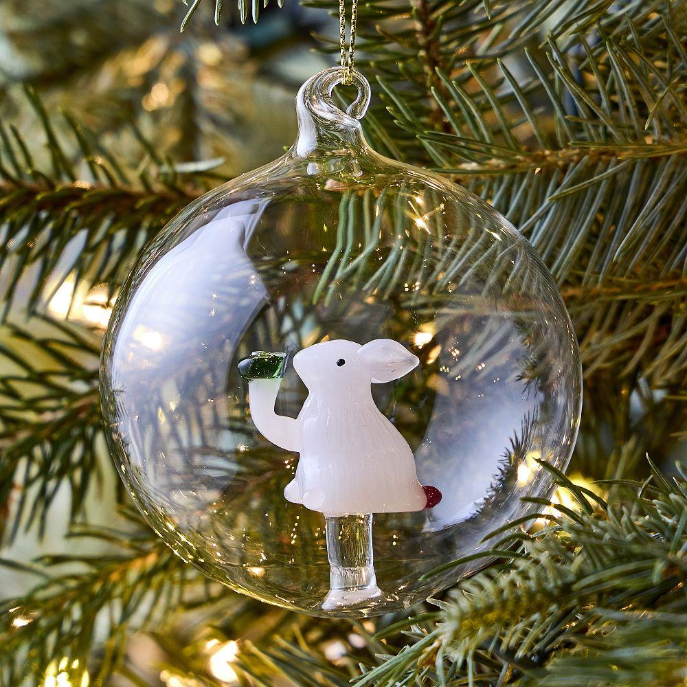 Glass Orb Bunny Bauble