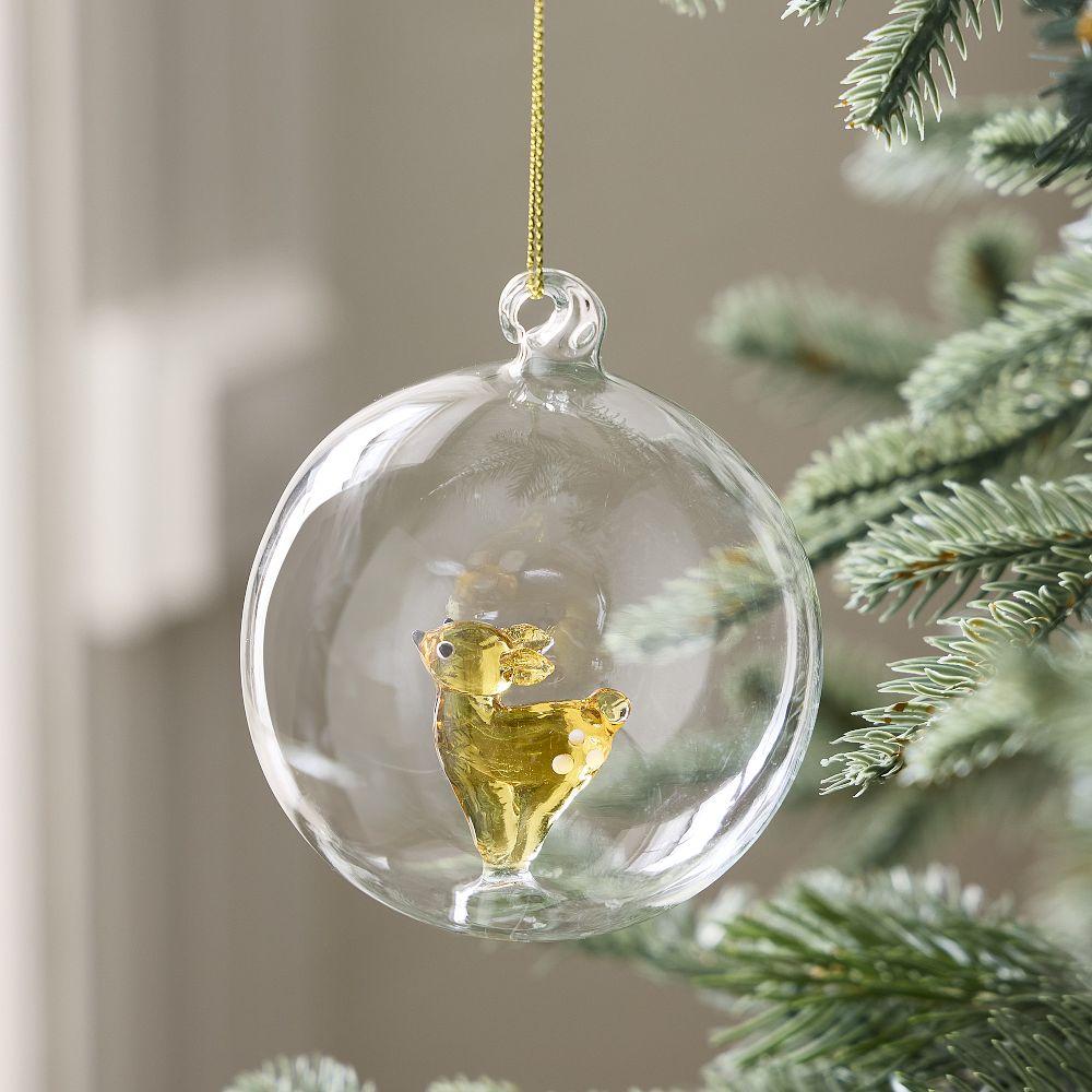 Glass Orb Deer Bauble