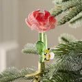 Glass Pink Poppy Clip-On Bauble