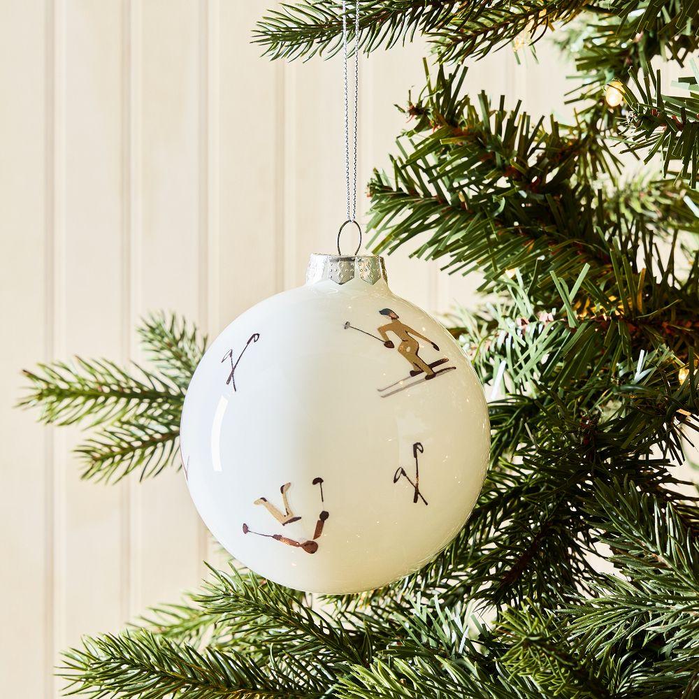 Glass Ski Ball Bauble