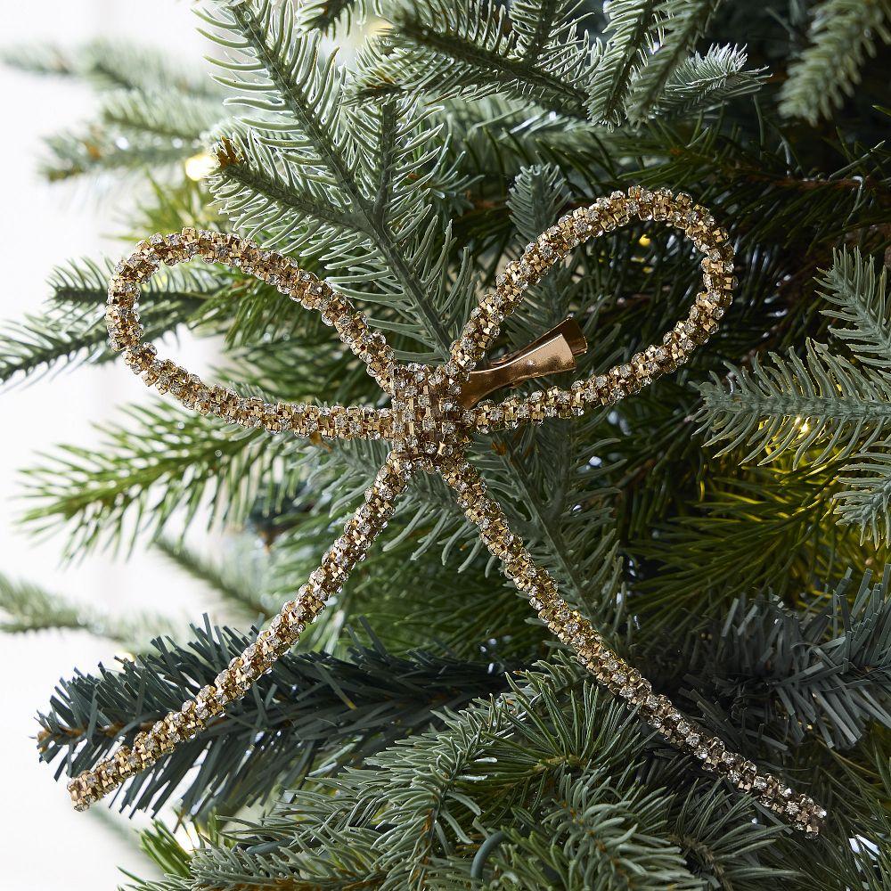 Glitter Bow Clip-On Bauble