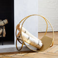 Graphic Metal Fireplace Firewood Holder - Black