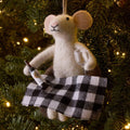 Grey Mice Drinking Felt Bauble