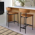 Grier Leather Bar Counter Stool