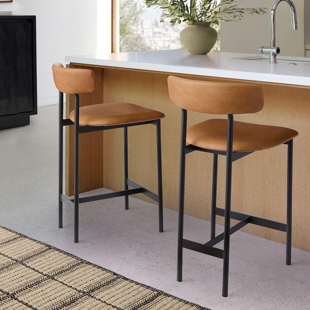 Grier Leather Bar Counter Stool