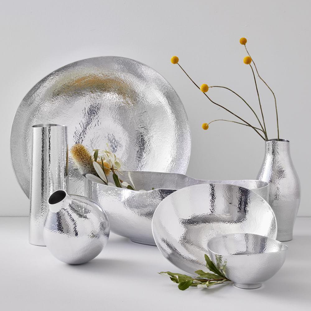 Hammered Metal Vases & Bowls
