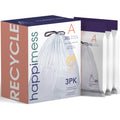 Happimess 8 Gallon 30L Drawstring Trash Can Liner Clear 60 Count 3 Packs Of 20 Liners