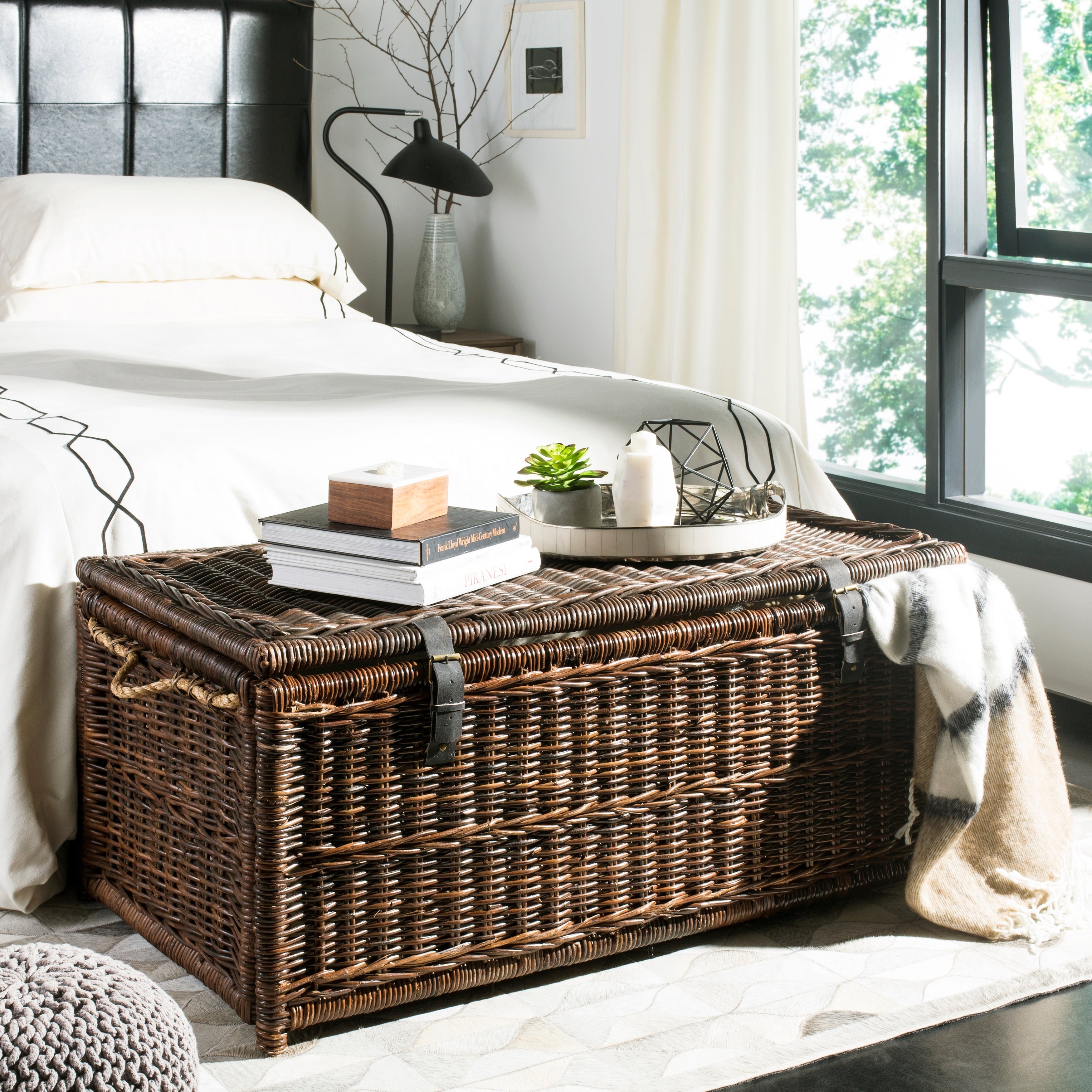 Happimess Caden 46 Wicker Storage Trunk Brown