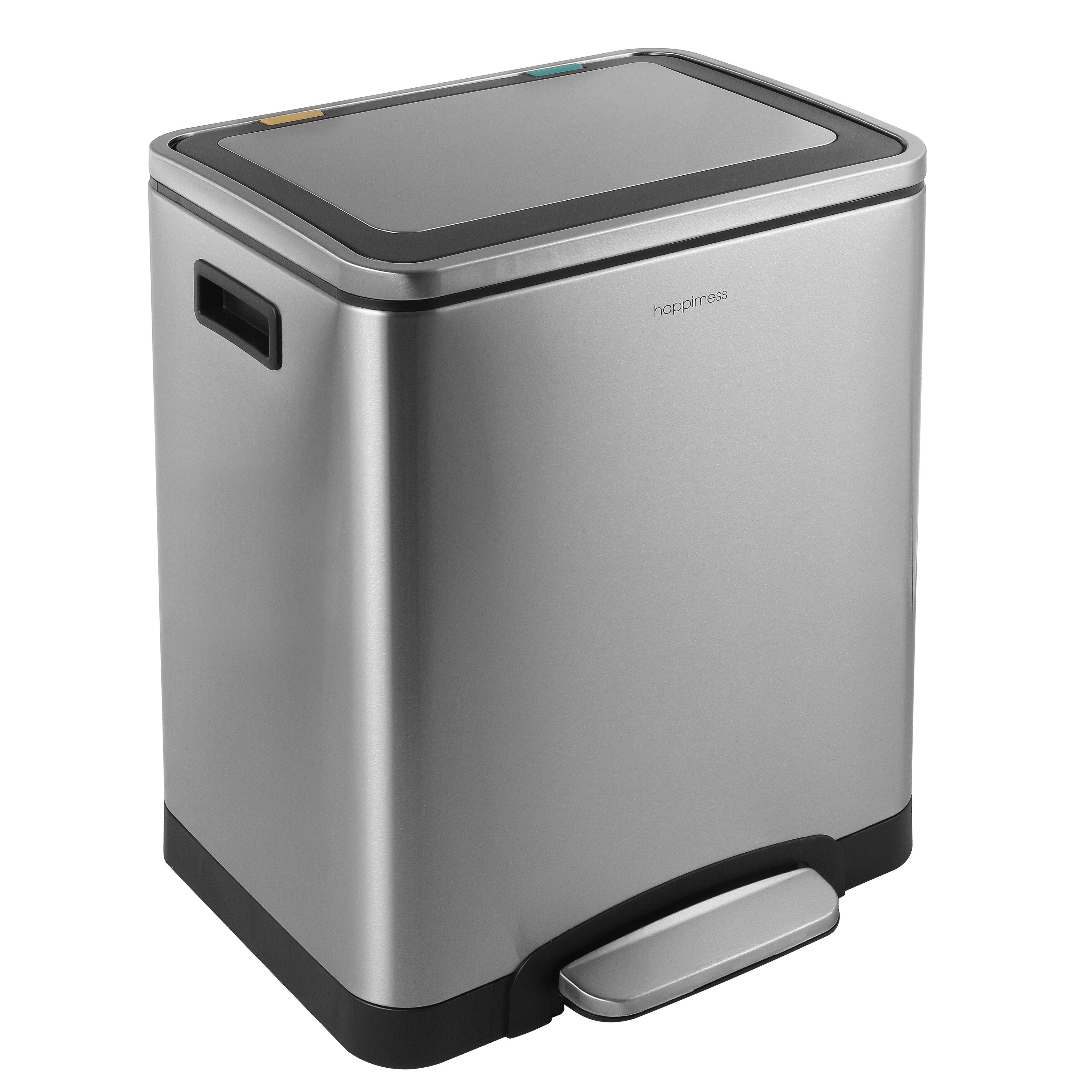 Happimess Elmo Rectangular 8 Gallon Double Bucket Trash Can With Soft Close Lid