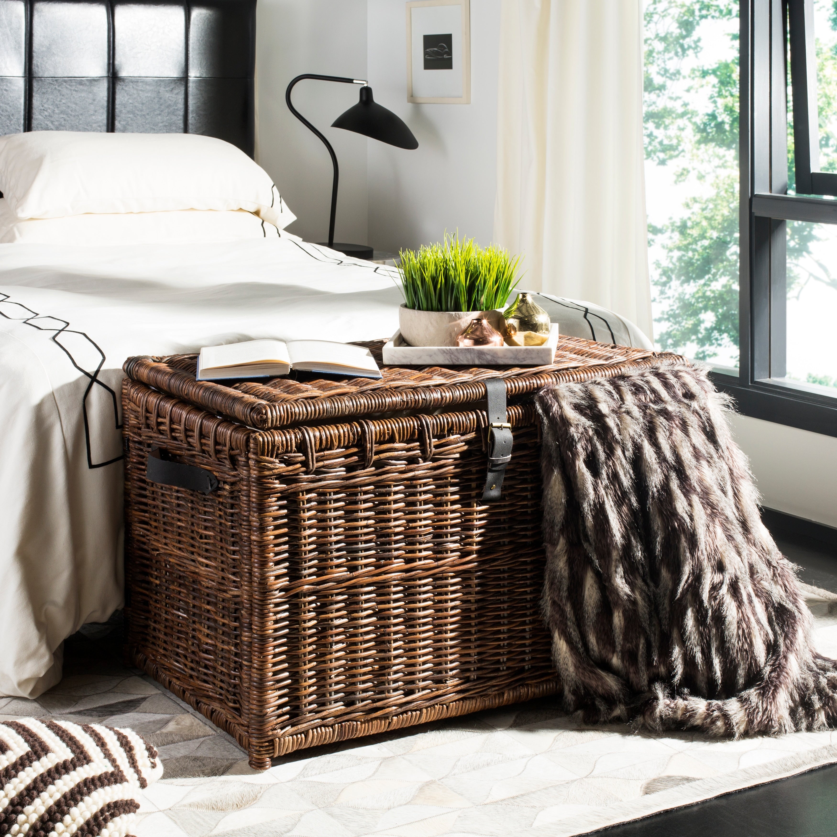 Happimess Michael 35 Wicker Storage Trunk Brown