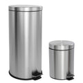 Happimess Oscar 8 Gallon Step Open Trash Can With Free Mini Trash Can Stainless Steel
