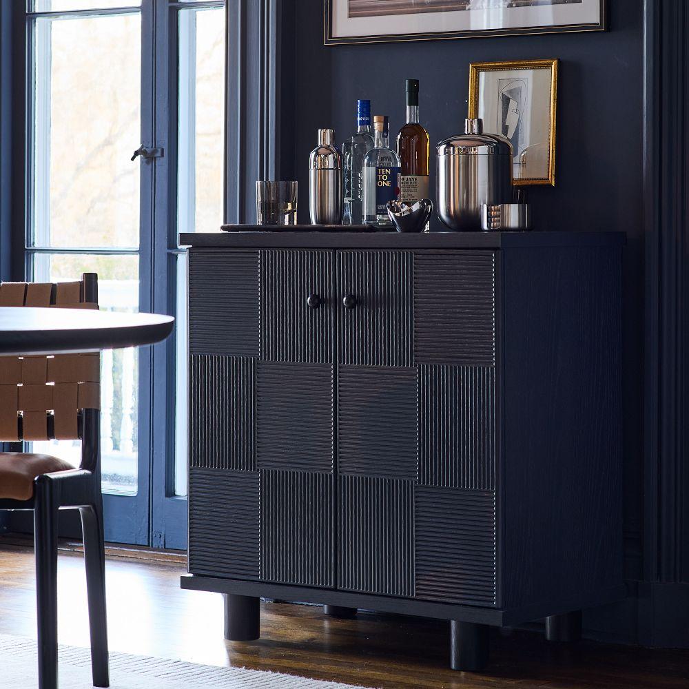 Hazel Pencil Reed Bar Cabinet (86 cm)