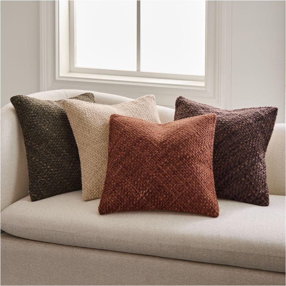 Heathered Basketweave Wool Cushion Cover