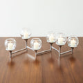 Glass & Globe Hexagonal Candelabra – Polished Nickel