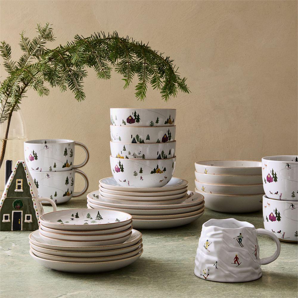 Holiday Skier Stoneware Dinnerware Collection