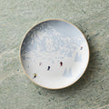 Alpine Skiers Stoneware Salad Plates
