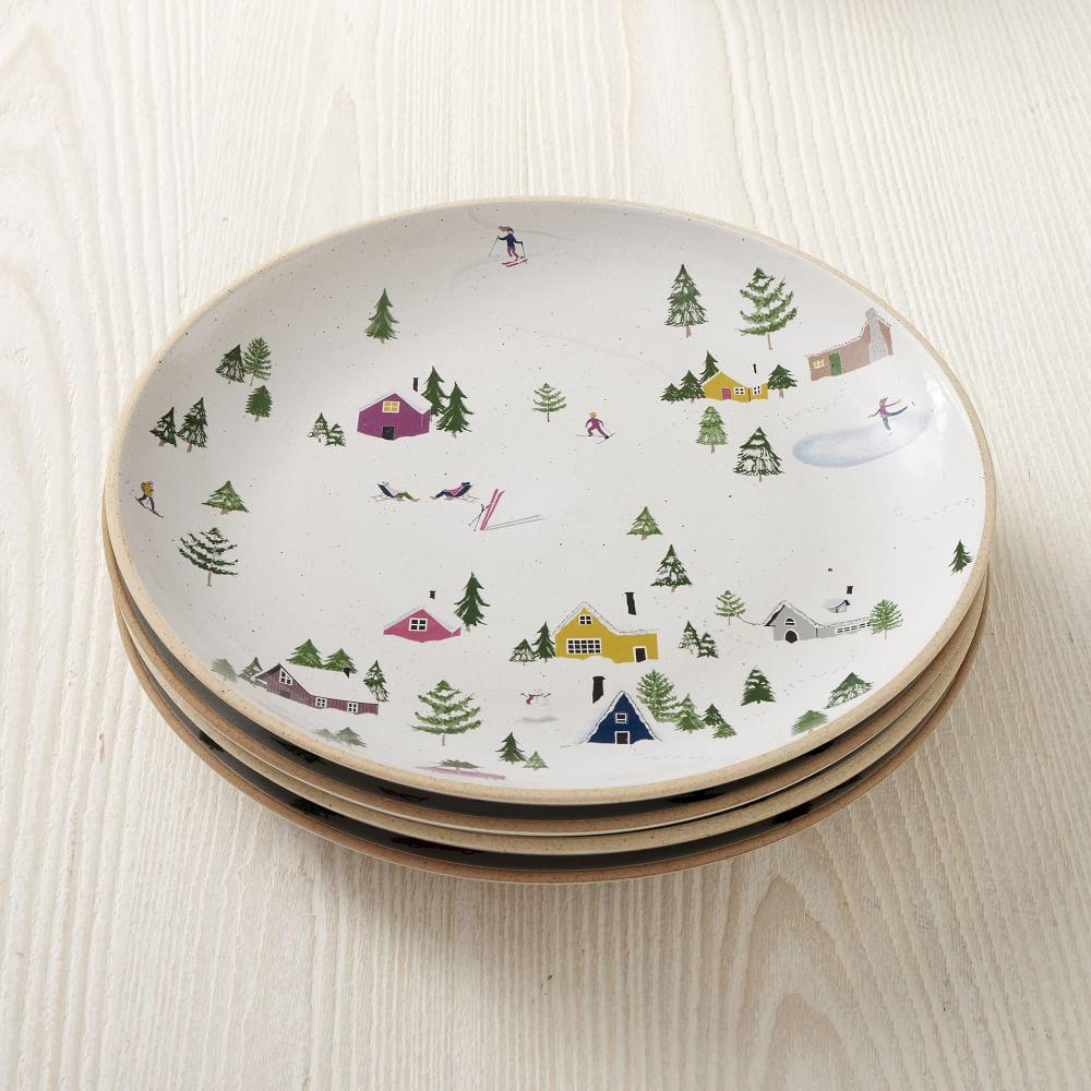 Christmas Skier Dinner Plate