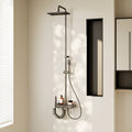 Hower System With Rainfall Shower Head Handheld Shower Spray Gun Space Aluminum Wall Mount Bathroom Shower Faucet Set